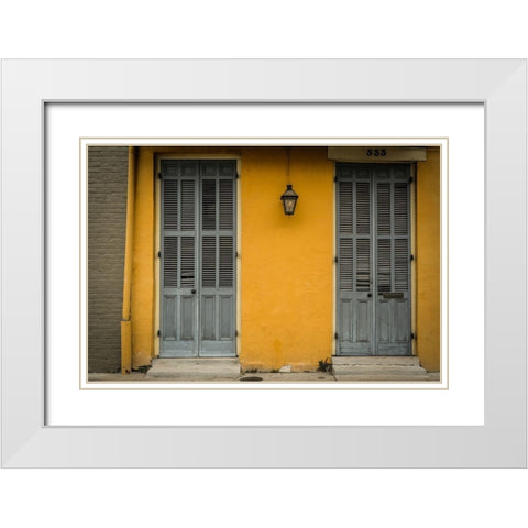 Yellow Entrance White Modern Wood Framed Art Print with Double Matting by Taylor, Glenn