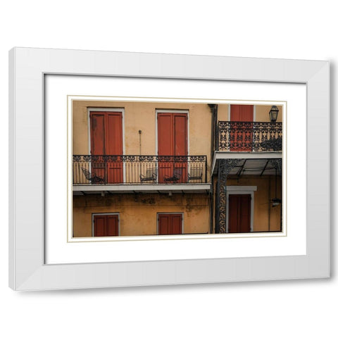 Red Entrance White Modern Wood Framed Art Print with Double Matting by Taylor, Glenn