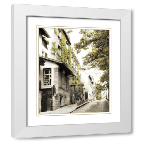 Montmartre White Modern Wood Framed Art Print with Double Matting by Poinski, Dianne