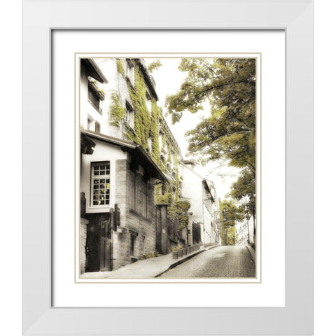 Montmartre White Modern Wood Framed Art Print with Double Matting by Poinski, Dianne