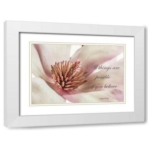 All Things Magnolia White Modern Wood Framed Art Print with Double Matting by Poinski, Dianne