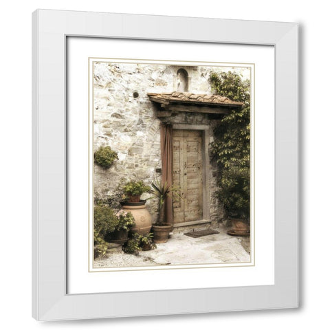 Montefioralle Door White Modern Wood Framed Art Print with Double Matting by Poinski, Dianne