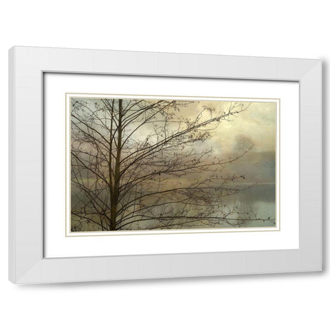 Branches White Modern Wood Framed Art Print with Double Matting by Poinski, Dianne