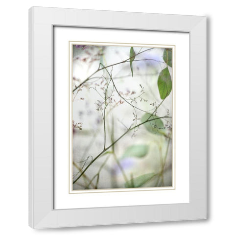 Soft Leaves I White Modern Wood Framed Art Print with Double Matting by Poinski, Dianne