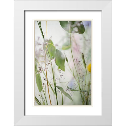 Soft Leaves 2 White Modern Wood Framed Art Print with Double Matting by Poinski, Dianne