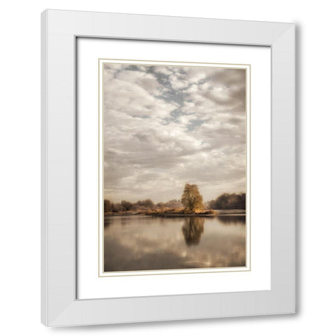 Reflect 1 White Modern Wood Framed Art Print with Double Matting by Poinski, Dianne