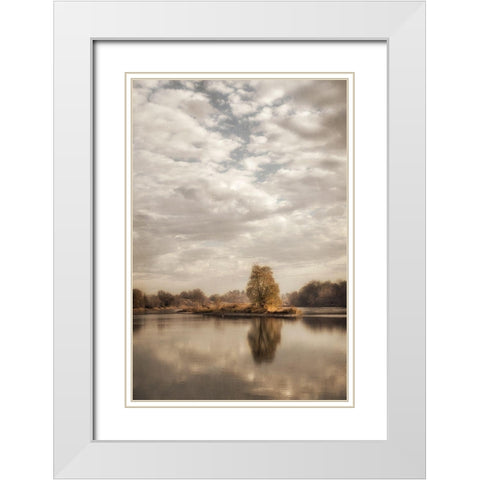 Reflect 1 White Modern Wood Framed Art Print with Double Matting by Poinski, Dianne