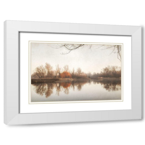Fire Fall 1 White Modern Wood Framed Art Print with Double Matting by Poinski, Dianne