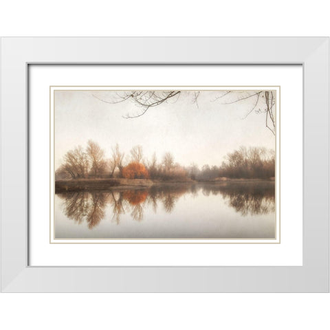 Fire Fall 1 White Modern Wood Framed Art Print with Double Matting by Poinski, Dianne