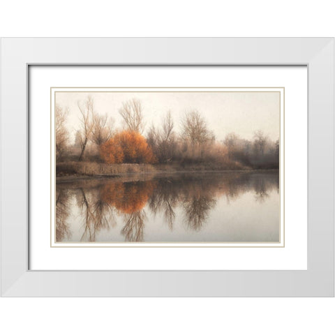 Fire Fall 2 White Modern Wood Framed Art Print with Double Matting by Poinski, Dianne