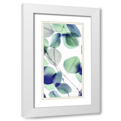 Vibrant Leaves 1 White Modern Wood Framed Art Print with Double Matting by Poinski, Dianne