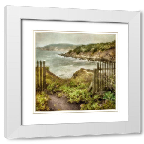 Point Montra I White Modern Wood Framed Art Print with Double Matting by Poinski, Dianne