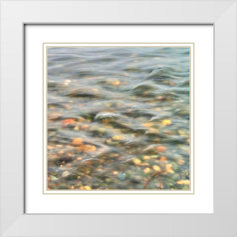 Riverrock 1 White Modern Wood Framed Art Print with Double Matting by Poinski, Dianne