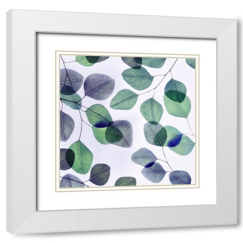 Vibrant Leaves 2 White Modern Wood Framed Art Print with Double Matting by Poinski, Dianne