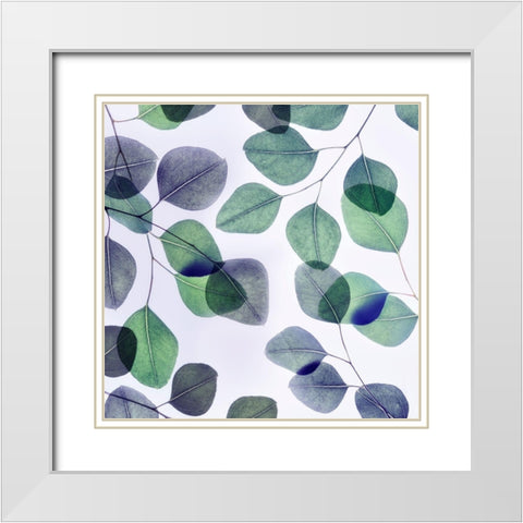 Vibrant Leaves 2 White Modern Wood Framed Art Print with Double Matting by Poinski, Dianne