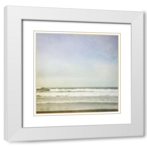Waiting for the wave 1 White Modern Wood Framed Art Print with Double Matting by Poinski, Dianne