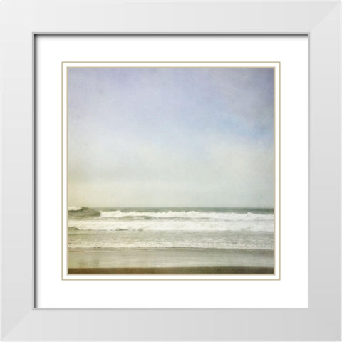 Waiting for the wave 1 White Modern Wood Framed Art Print with Double Matting by Poinski, Dianne