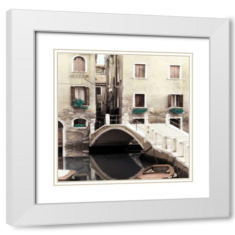 Teal Venice II White Modern Wood Framed Art Print with Double Matting by Poinski, Dianne