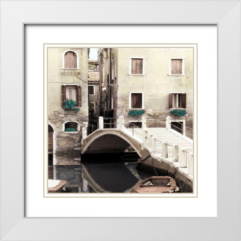 Teal Venice II White Modern Wood Framed Art Print with Double Matting by Poinski, Dianne