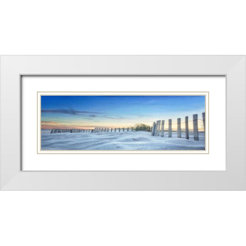 Fenced In Sunset White Modern Wood Framed Art Print with Double Matting by Rowland, Joseph