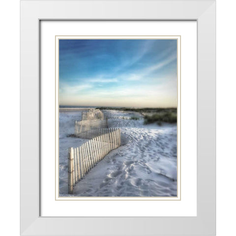 Sand Fence White Modern Wood Framed Art Print with Double Matting by Rowland, Joseph