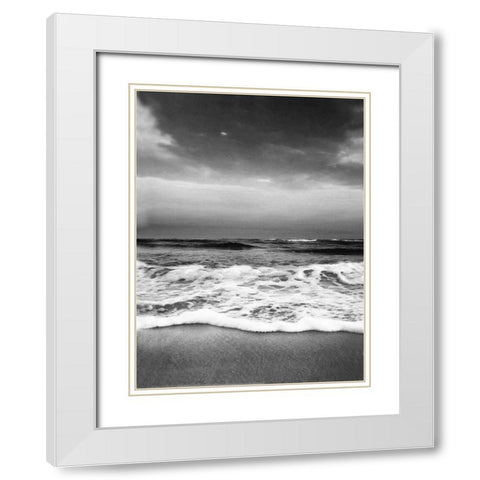 Drama Wave Curl White Modern Wood Framed Art Print with Double Matting by Rowland, Joseph