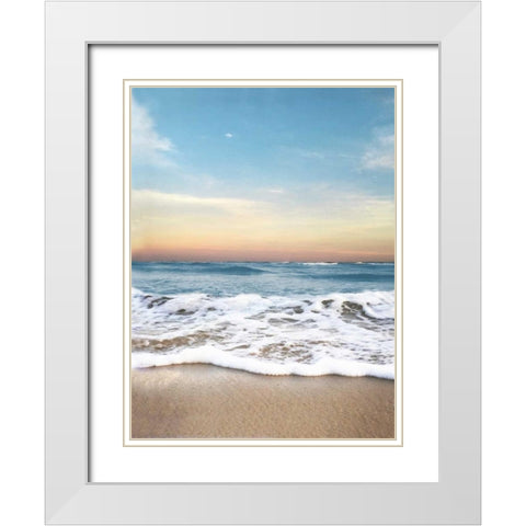 Sunrising Wave Curl White Modern Wood Framed Art Print with Double Matting by Rowland, Joseph