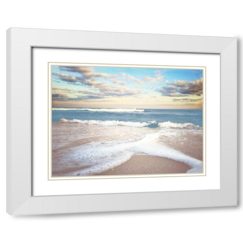 Splitting Waves White Modern Wood Framed Art Print with Double Matting by Rowland, Joseph