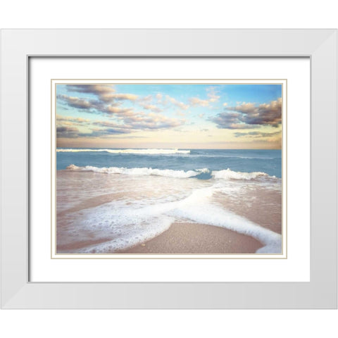 Splitting Waves White Modern Wood Framed Art Print with Double Matting by Rowland, Joseph