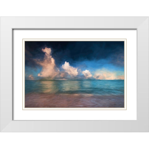 Beach Wave White Modern Wood Framed Art Print with Double Matting by Roland Photography