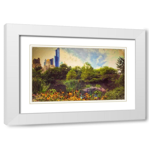 Central Park Painted White Modern Wood Framed Art Print with Double Matting by Rowland, Joseph