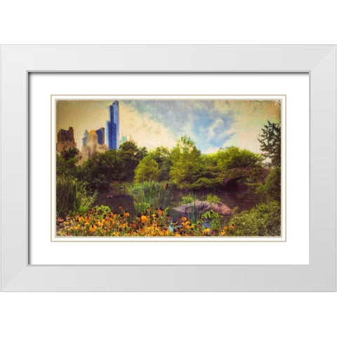 Central Park Painted White Modern Wood Framed Art Print with Double Matting by Rowland, Joseph