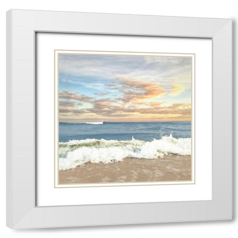 Dawn Of The Crashing Waves White Modern Wood Framed Art Print with Double Matting by Rowland, Joseph