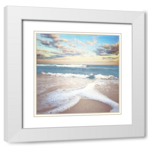 Splitting Waves White Modern Wood Framed Art Print with Double Matting by Rowland, Joseph