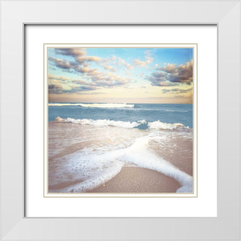 Splitting Waves White Modern Wood Framed Art Print with Double Matting by Rowland, Joseph