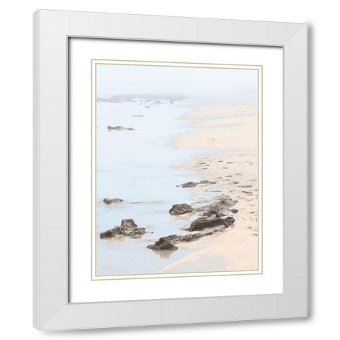 Peaceful Beach White Modern Wood Framed Art Print with Double Matting by Lula Bijoux and Company