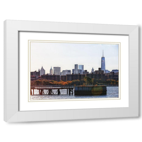 Freedom Tower No People White Modern Wood Framed Art Print with Double Matting by De Carvalho, Sandro
