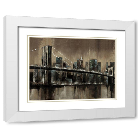 Brooklyn Noir 1 White Modern Wood Framed Art Print with Double Matting by Sunny