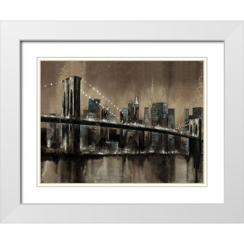 Brooklyn Noir 1 White Modern Wood Framed Art Print with Double Matting by Sunny
