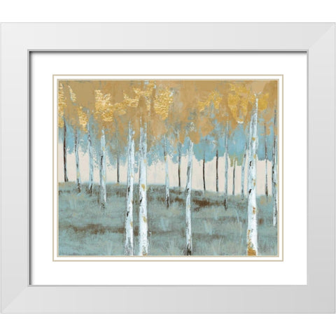 Birch Beach White Modern Wood Framed Art Print with Double Matting by Sunny
