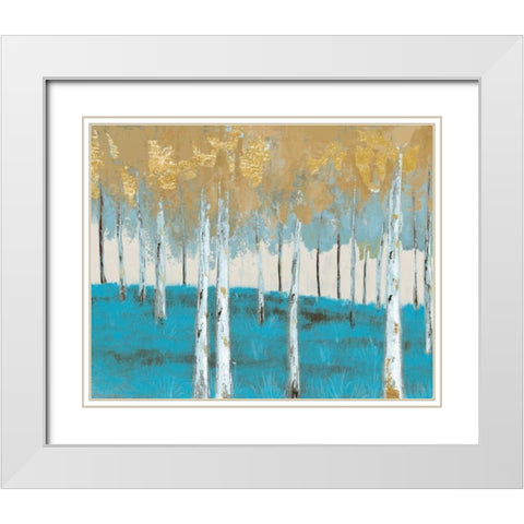 Golden Birch Ocean White Modern Wood Framed Art Print with Double Matting by Sunny