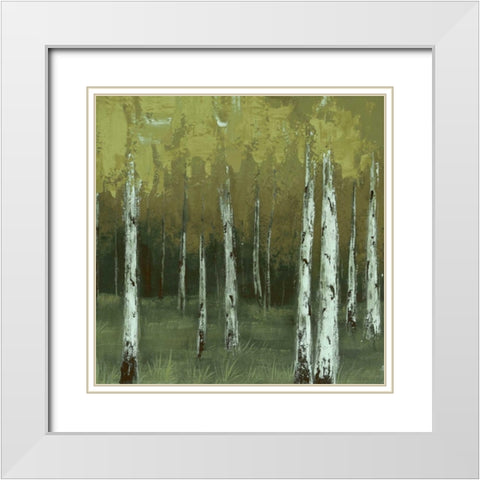 Look In The Woods White Modern Wood Framed Art Print with Double Matting by Sunny