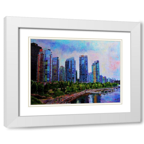 City Life 1 White Modern Wood Framed Art Print with Double Matting by Ghanooni, Sarah