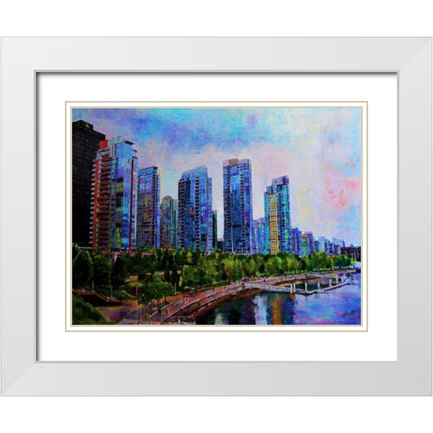 City Life 1 White Modern Wood Framed Art Print with Double Matting by Ghanooni, Sarah
