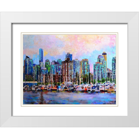 City Life 2 White Modern Wood Framed Art Print with Double Matting by Ghanooni, Sarah