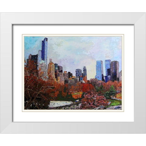 Day in the Park White Modern Wood Framed Art Print with Double Matting by Ghanooni, Sarah