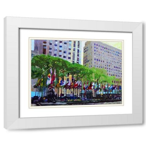 Flagscape White Modern Wood Framed Art Print with Double Matting by Ghanooni, Sarah