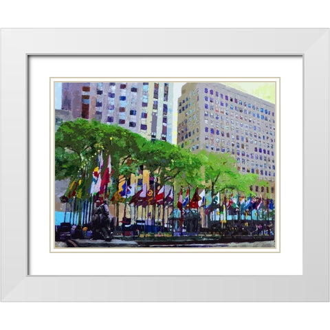 Flagscape White Modern Wood Framed Art Print with Double Matting by Ghanooni, Sarah