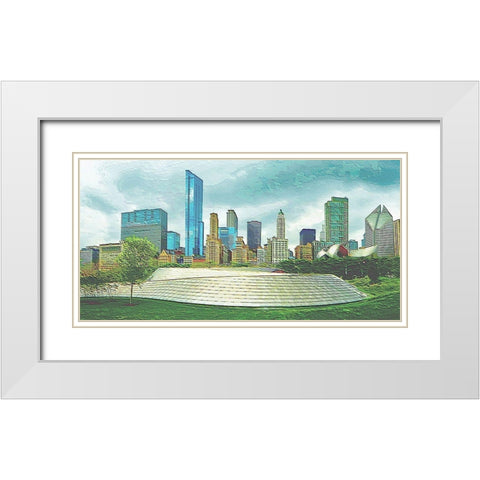 City Scape N2 White Modern Wood Framed Art Print with Double Matting by Ghanooni, Sarah