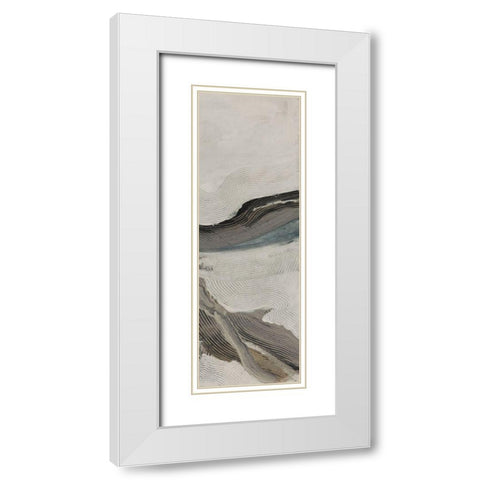 Down Streem Flow 3 White Modern Wood Framed Art Print with Double Matting by Haynes, Smith